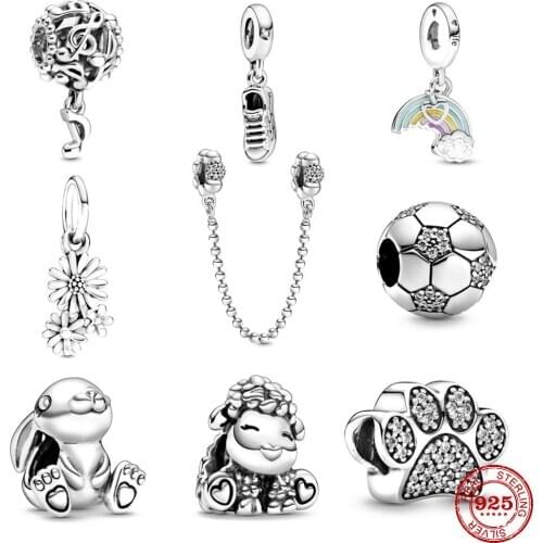 2020 Newst Bunny Shoes Rainbow & Cloud Cham Beads fit Original Pandora Charms Silver 925 Bracelet DIY Women Jewelry Berloque