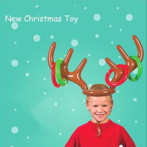 Santa Funny Reindeer Antlers Christmas Toys Childrens Headdress Inflatable Hat Collar Throwing Christmas Items Childrens Toys