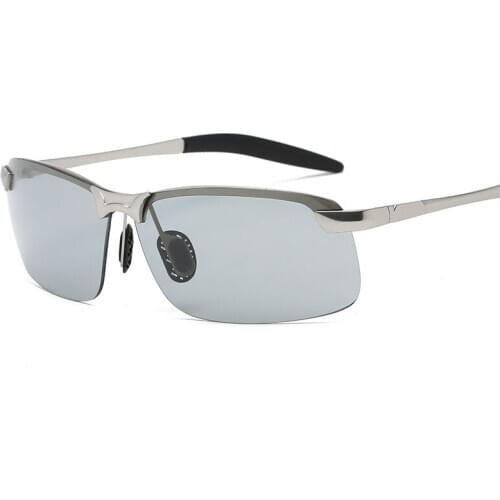 Polarized Sunglasses Men Semi-rimless Square Sun Glasses for Male Driving Aviation Mens Glasses Vintage Retro Brand Black Uv400