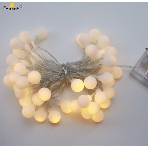 Garland 1/2/3/5/10M AA Battery LED Ball String Lights Christmas Lights Indoor Garland on Batteries Wedding Xmas Decoration Light