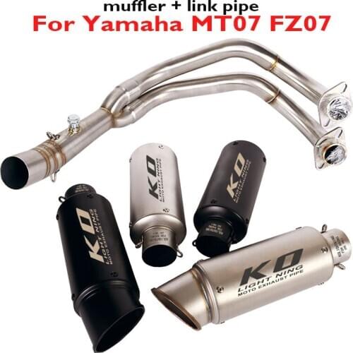 Motorcycle Slip on MT07 FZ07 Exhaust System Connector Link Tube Header Pipe Escape Muffler Silencer for Yamaha MT07 FZ07