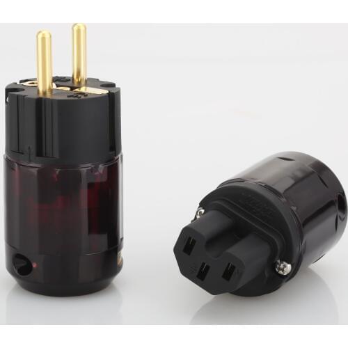 High Quality New Brand Brass P-079E+Pure copper C079 24k Gold-Plated EU Power Plug ac power cord plugs