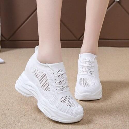 Inner Increase Fashion Casual Cross Straps Mesh Breathable And Comfortable Temperament Ladies Sneakers Summer Hot Sale