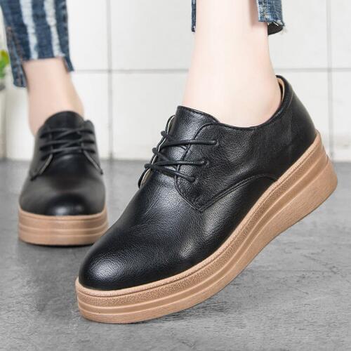 AARDIMI Autumn Women Flats Shoes Flat Platform Creepers Lace Up Solid Thick Bottom Retro Vintage Female Shoe 2019 New Arrival