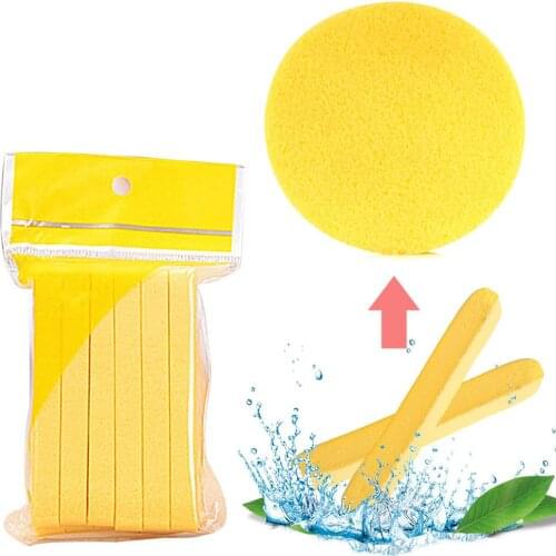 12pcs/set Compressed Facial Sponge Face Cleansing Sponge Puff Makeup Removal Sponge Pad Exfoliating Wash Round Face Skin Care