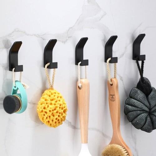 3/5pcs Double Hook Punch-Free Rustproof Towel Hook Bathroom Clothes Hook Modern Wall Hanger Hook Livingroom Kitchen Accessories