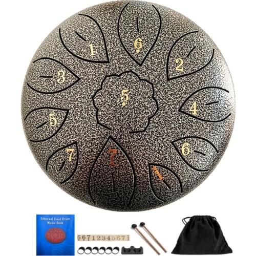 6-inch 11-tone Carbon Steel Tongue Drum Musical Ethereal Drum With Carrying Bag Meditation Hand Pan Drum For Beginner Children