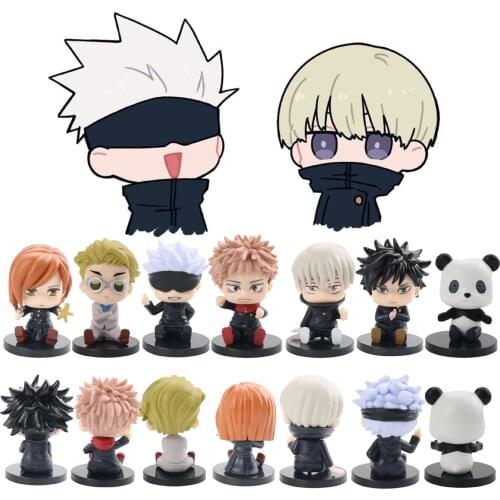 7pcs/set Anime Jujutsu Kaisen Gojo Satoru Kugisaki Figure Action Figure Modle Toys Sit Version Children Gift