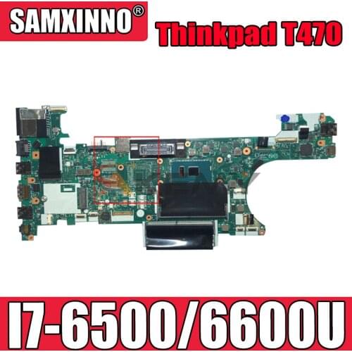 Akemy CT470 NM-A931 For Lenovo Thinkpad T470 Notebook Motherboard FRU 01HW555 00UR443 01HW556 00UR444 CPU I7 6500 i7-6600U