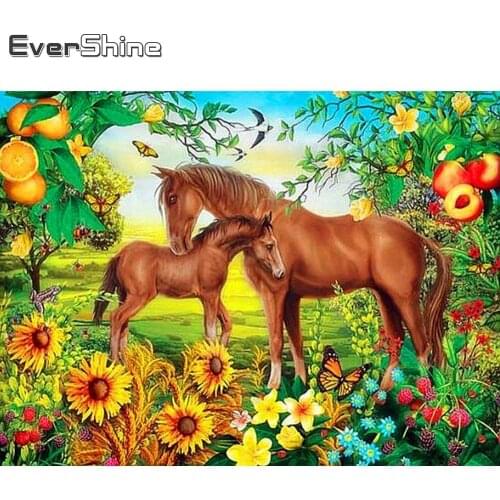 Evershine 5D Horse Diamond Painting Full Square Cross Stitch DIamond Embroidery Sale Animals Rhinestones Pictures Diamond Art