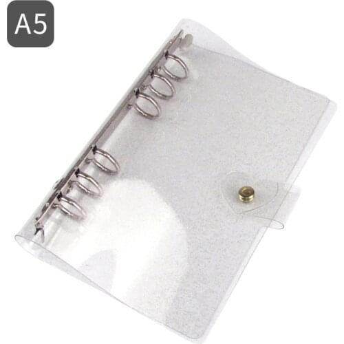A5/A6 Notebook Transparent Color PVC Clip File Folder Loose Leaf Ring Binder Planner Agenda School Office Supplies Stationery