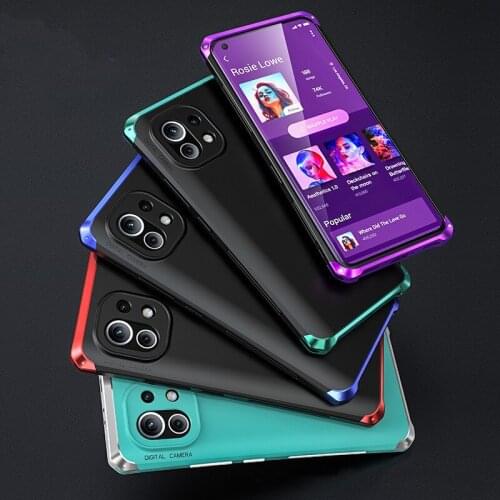 For Xiaomi Mi 11 Case Metal Luxury Armour Metal Aluminum PC Cover Shockproof Coque for Xiaomi Mi 11 Protection Fundas Cover Case