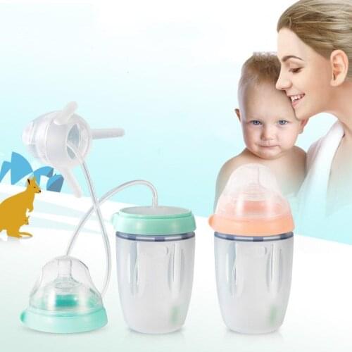 Baby feeding Bottle Long straw Hands-free bottle Multifunctional Baby Bottle Kids Cup Silicone Sippy NO BPA