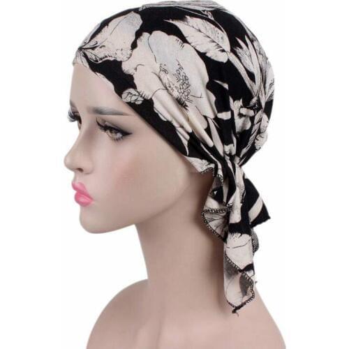 Elasticity Cotton Women Hijabs Soft Muslim Turban Inner Cap Arab Islamic Headwear Wraps Cover Beanie Flower Hair Loss Cap