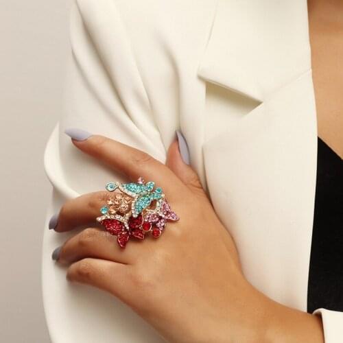 Cute Butterfly Ring Animal Styling Jewelry Female Hand Ornament Popular Accessories Girl Friend Romantic Gift