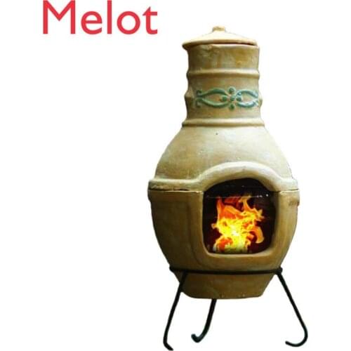 European-Style Courtyard Grocery Creative Vintage Ornament Decoration and Ornament Red Pottery Barbecue Grill