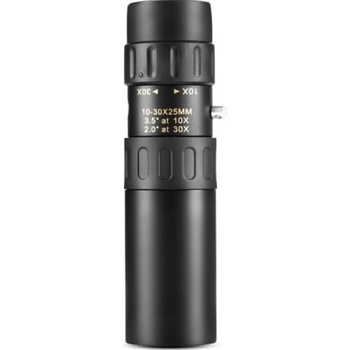 Metal Monocular Telescope 10-30x25 Zoom High Quality Monocular Binoculars Telescope Supports Smartphone with Light Night Vision