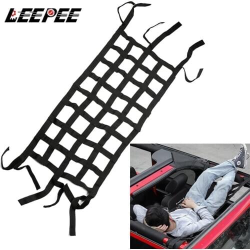 LEEPEE Multifunction Car Roof Storage Net Tail Box Mesh Cargo Net For Jeep Wrangler Retrofit accessories Car-styling