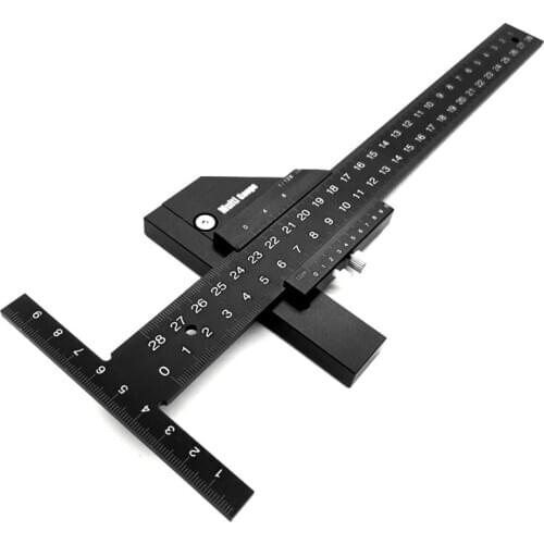 Multifunctional T-Square Sliding Marking Woodworking Square 45/90 Degree Gauge Angle Ruler Aluminum Scribe Ruler Depth Gauge