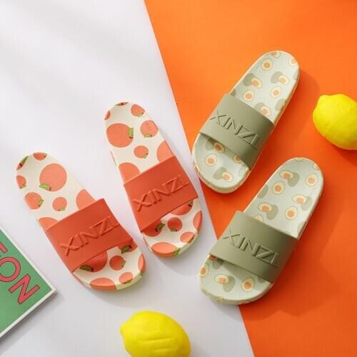 Womens Fashion Selling Avocado Fruit Drag Home Indoor Non-Slip House Shoes Men Summer Slippers Men Mens Slippers Indoor