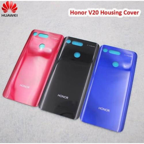 Original Huawei V20 Battery Back Cover Rear Glass Panel Door Housing Case With Adhesive Sticker For Honor V20 V 20 Phone Shell