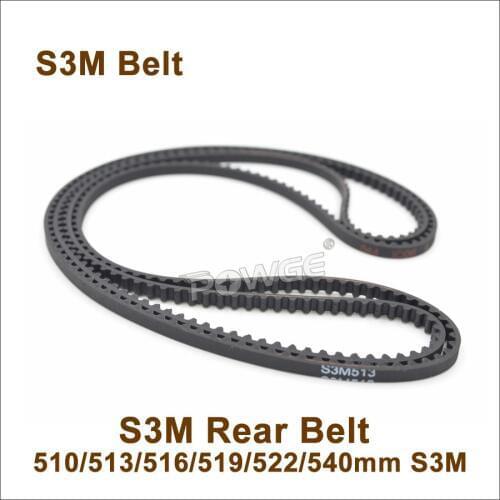 POWGE 510/513/516/519/522/540mm S3M Rear Belt W=3mm 3Racing Sakura CS Yeah Racing Drive Synchronous Belt Front SAK-D414-X08-D334