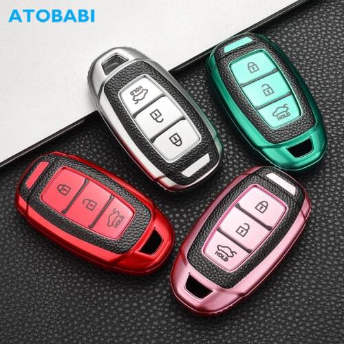 TPU Car Key Cases Smart Remote Control Protector Cover For Hyundai 2018 IX35 Santa Fe i30 Solaris Elantra Azera Grandeur Accent