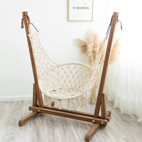 TT Swing Indoor Home Outdoor Cradle Chair Courtyard Basket Solid Wood Rocking Chair Leisure Single Minimalist