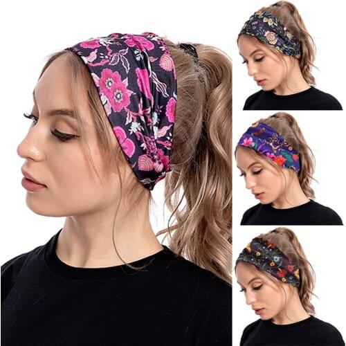 Women Ice Silk Hair Scarf 2021 Fashion Sports Elastic Band Made Of Hair Multifunctional Adult Fitness Headband Foulard Cheveux