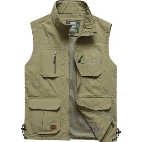 Military Vest Men Summer Breathable Waistcoat Military Tactical Jacket Men Outdoor Fishing Photography Vest Travel Clothes 5XL