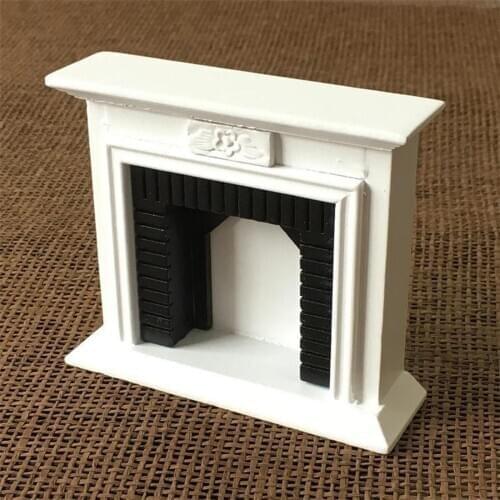 1/12 Mini White Fireplace Furniture Toys Dollhouse Accessories Miniature Fireplace Ornament For Doll House Art Decor Toys