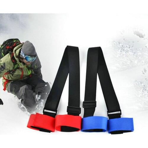 2020 New 1pc Adult Snowboard Bandage Adjustable Skiing Pole Shoulder Hand Carrier Lash Handle Straps Porter Hook Loop Protecting