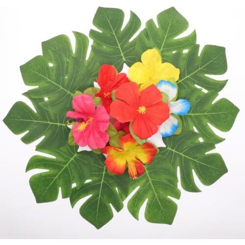 12pcs/Lot Summer Tropical Party Artificial Palm Leaves Hawaiian Luau Party Jungle Beach Theme Party Decoration Hawaii