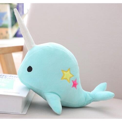 25/35CM Narwhal Whale Binary Star Doll Plush Toy Soft Animal Ocean Sea Stuffed Toys For Children Christmas Gift kid Brinquedos