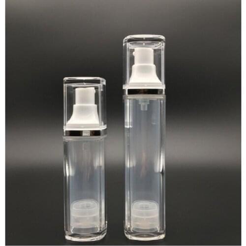 30ml clear airless bottle silver line clear lid serum/lotion/emulsion liquid foundation/recovery complex cosmetic packing
