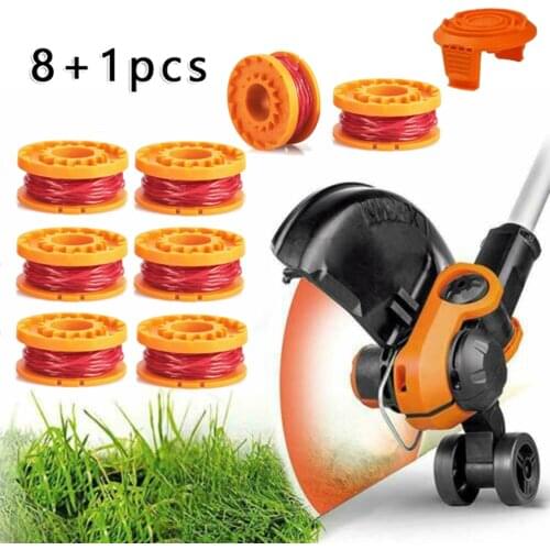 8+1pcs Trimmer Spool Line For Worx WG154 WG163 WG180 WG175 WG155 WG151 WG160 String Trimmer Parts Replacement Accessories