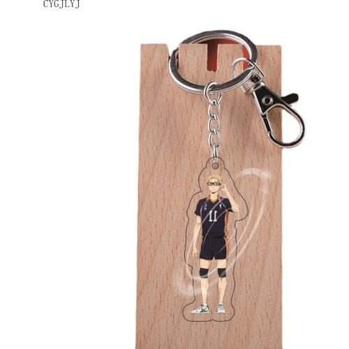 Anime Volleyball Boy Key Chain Anime Haikyuu!! Keyring Cute Cartoon Keychain sleutelhanger 2021 New Keychain Accessories For Boy