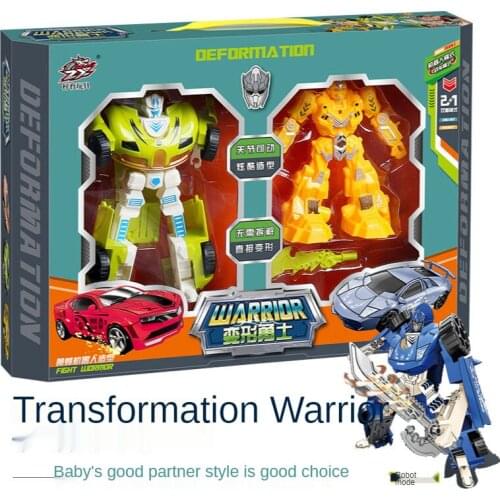 Childrens Hand-made Deformed Car Deformed Robot Toy Cartoon Variant Model Toy Car Gift Set