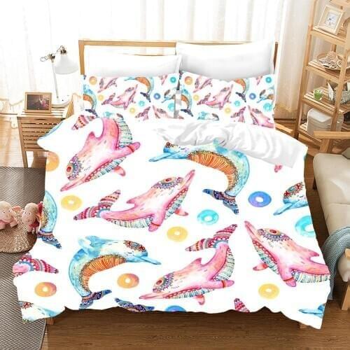 Cartoon Childrens Bedding Set Fox Princess Prince Starry Sky Quilt Set Skin-Friendly Duvet Set Fairy Tale Quilt Set Blue