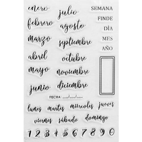 Spanish Dates Silicone Clear Seal Stamp DIY Scrapbooking Embossing Photo Album Decorative Paper Card Craft