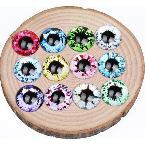 Reidgaller mix eye pupil photo round dome glass cabochon 10mm 12mm 14mm 18mm 20mm 25mm diy earrings pendant jewelry components