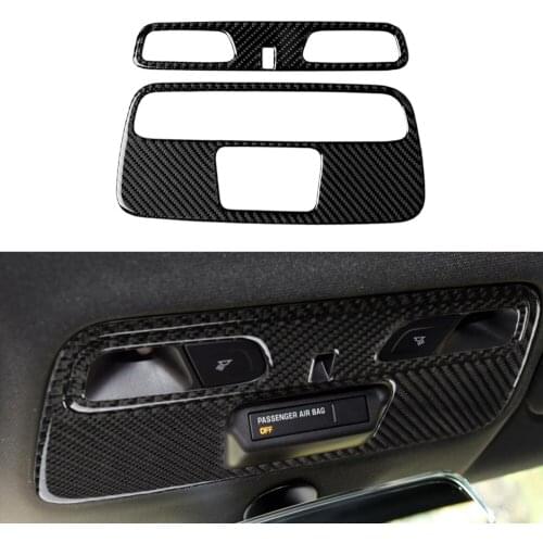 Front Reading Lamp Cover For Chevrolet Camaro 17+ Car Interior Stickers Light Trim Black 2017-2021 Year Carbon Fiber