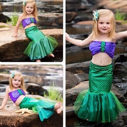 2020 Summer Hot Sell Infant Baby Girls Baby Girls Bathing suit Chiffon Scales Set Costume Bikini Swimwear Swimsuit Outfits Dress