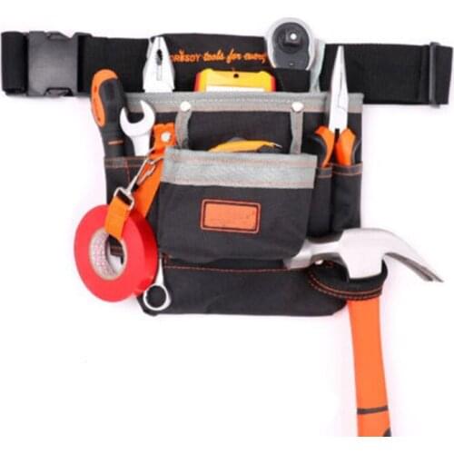 Multifunction DIY Tool Pouch 7 Pocket Waist Bag Electrician Instrument Hardware Storage Oxford Cloth Toolkit Waist Pouch