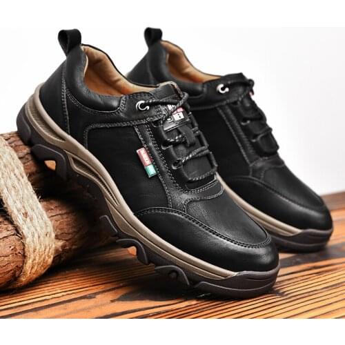 Men Shoes Fashion Man Hiking Shoes Trekking Mens Sneakers Male Comfortable Outdoor Shoes Split Leather Handmade Casual Footwear