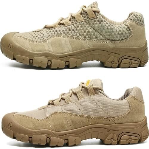 Mens Shoes Tactical Boots Genuine Leather Men Outdoor Breathable Sneakers Non-slip Wear Mountain Hiking Shoes Men Hunting Boots