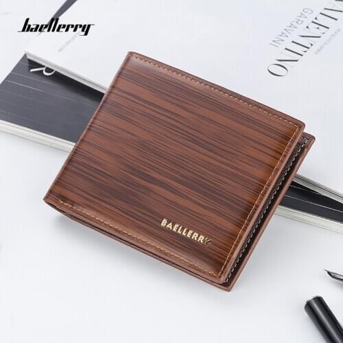 Mens Short Wallet Multi-card PU Leather Wallet Horizontal Section Trend Wallet Business Casual Bright Leather Wallet