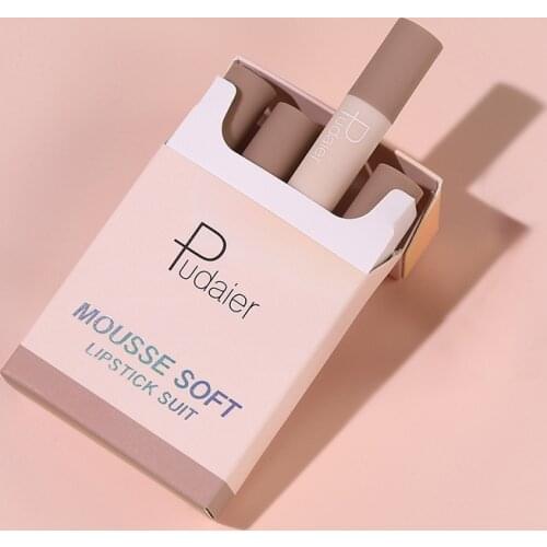 2g*4PCS Silky Cigarette Tube Lipstick Set Matte Soft Mist Portable Moisturizing Lipstick make up matte lipstick set