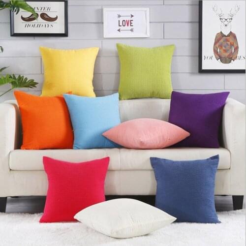 Throw Pillows Covers Home Supplies Pillow Case Waist Throw Cushioncover Classic Velvet Pillowslip Brown Navy Blue Brief 45*45cm