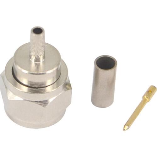 Nickelplated F Male Plug Crimp For RG316 RG174 RG178 Cable Connector